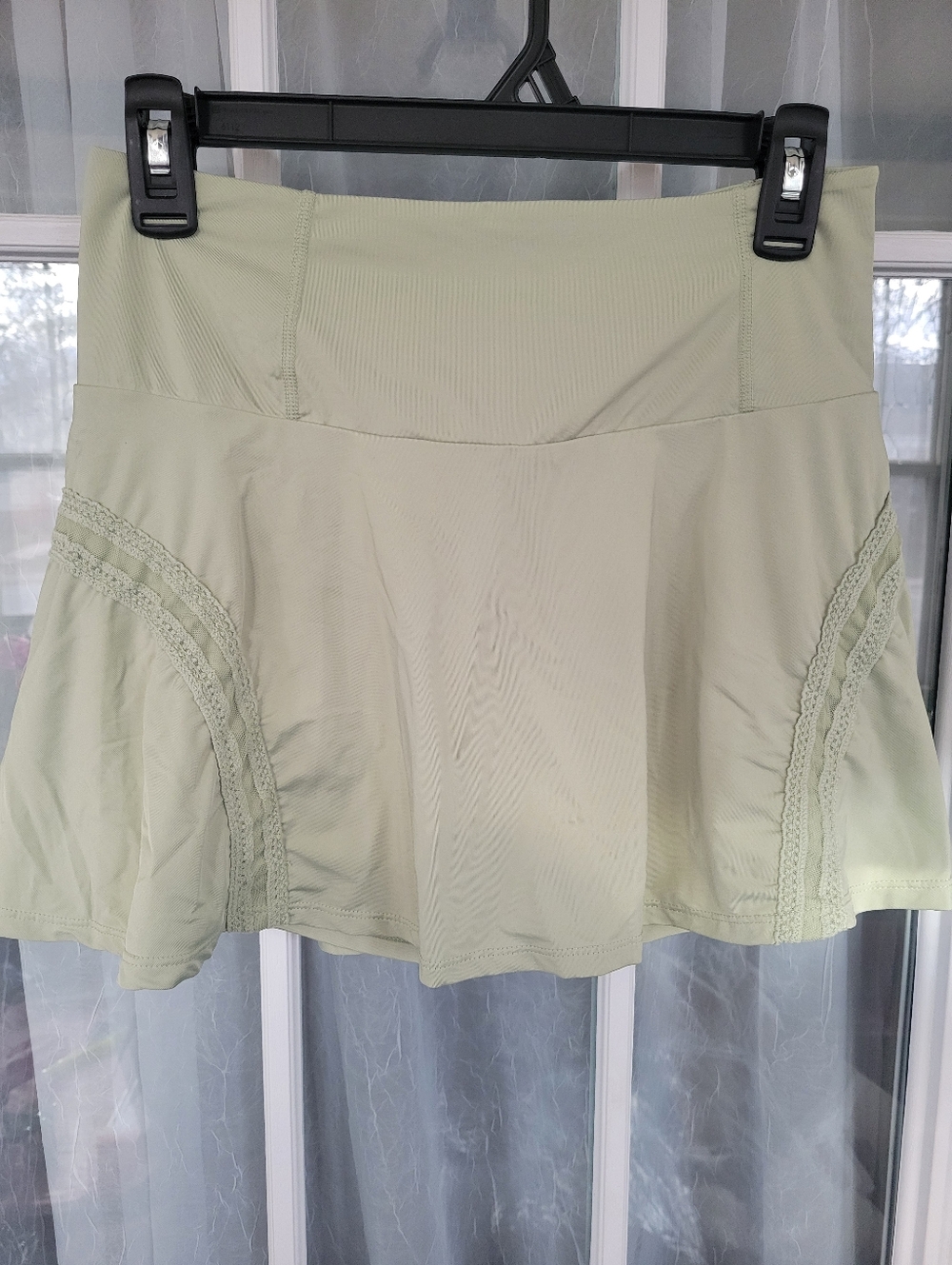 Love Tree Brand Womens Light Green Athletic Skort with Lace Trim